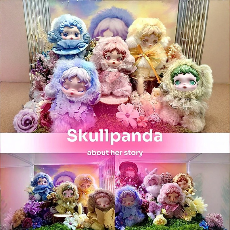 POPMART泡泡玛特SKULLPANDA光织园系列盲盒SP搪胶脸毛绒挂件|undefined