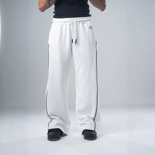 Fleece-Lined American-Style Sweatpants for Men and Women, Spring, Autumn, and Winter Trendy Casual Loose Straight-Leg Sports Pants for Men