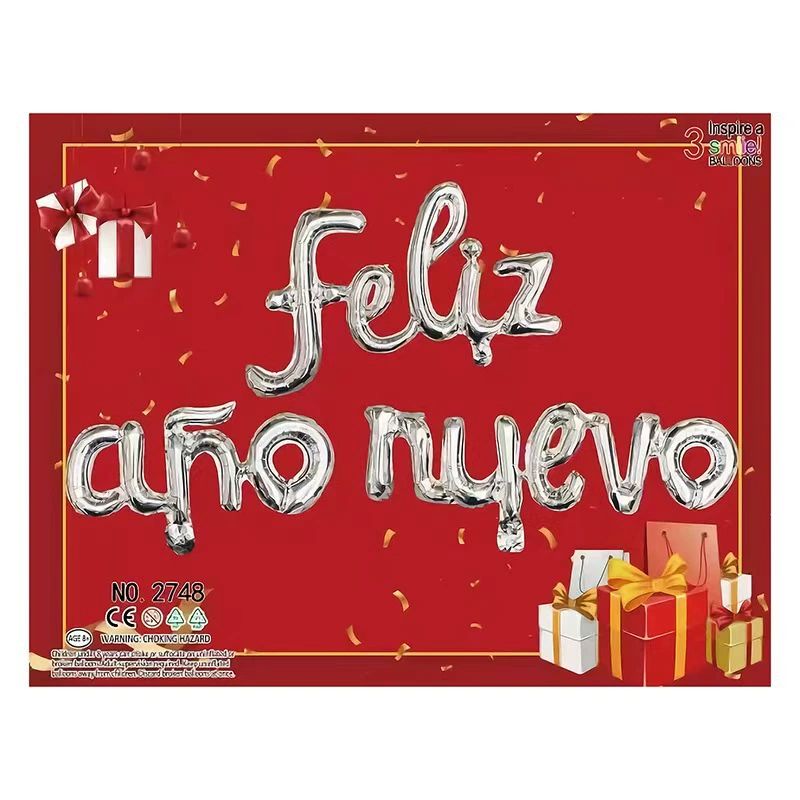 スペインのハッピーバルーンクリスマスハッピーアルミニウムフィルムクリスマス