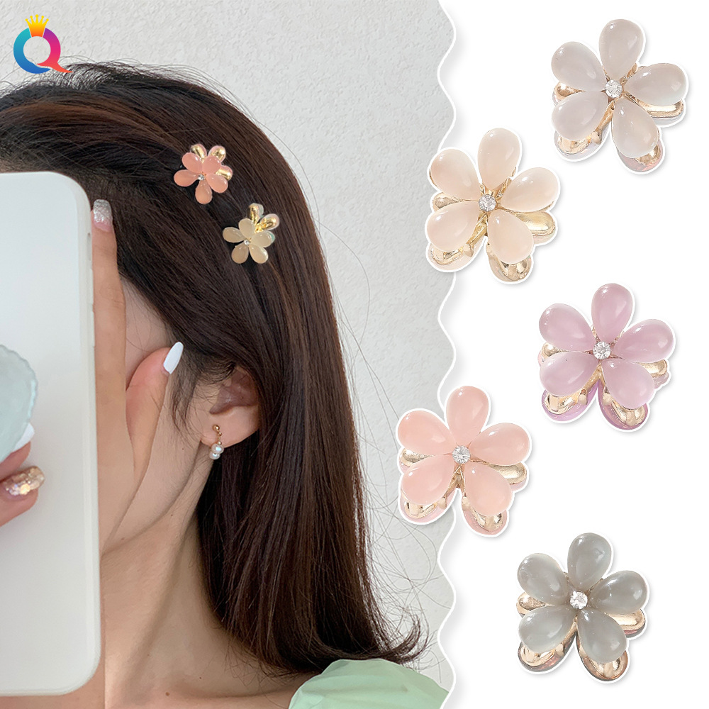 6g Weight Hair Claws Hair Accessories Type Sweet Women'S Plumeria Metal Inlay Rhinestones Hair Claws