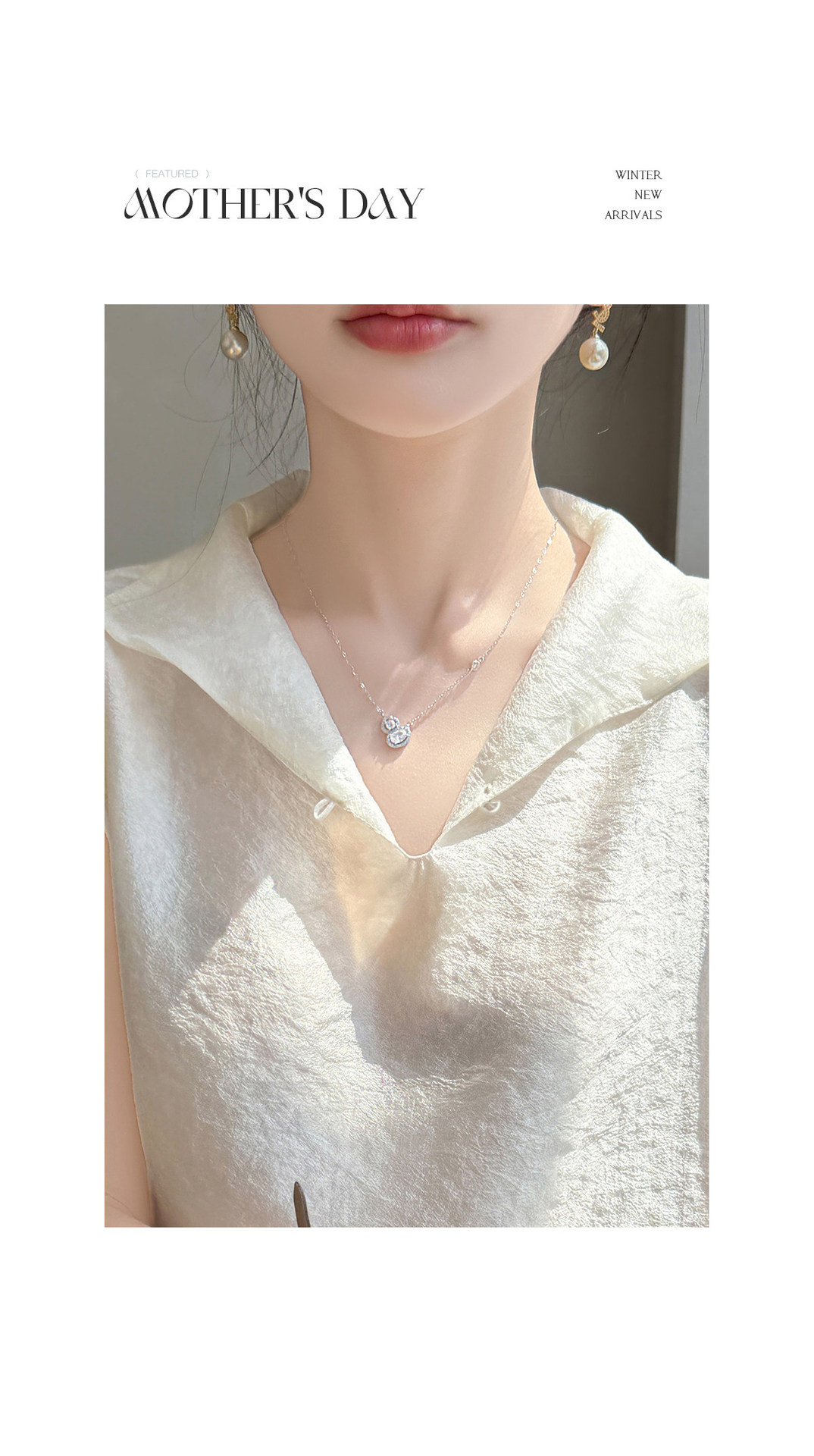 Áo sơ mi không tay cổ lật nữ chất tơ tằm phong cách quốc gia — Champagne màu chi tiết 11