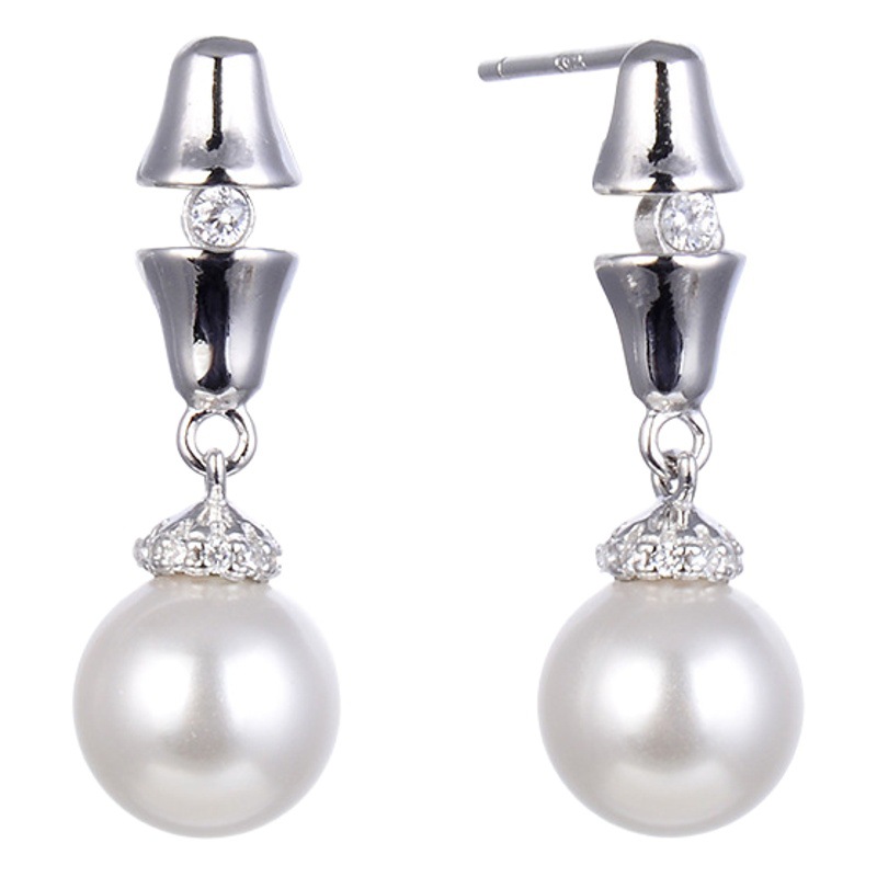 S925 plata esterlina pendientes de perlas artificiales nicho femenino alto sentido pendientes 2024 nueva moda temperamento pendientes