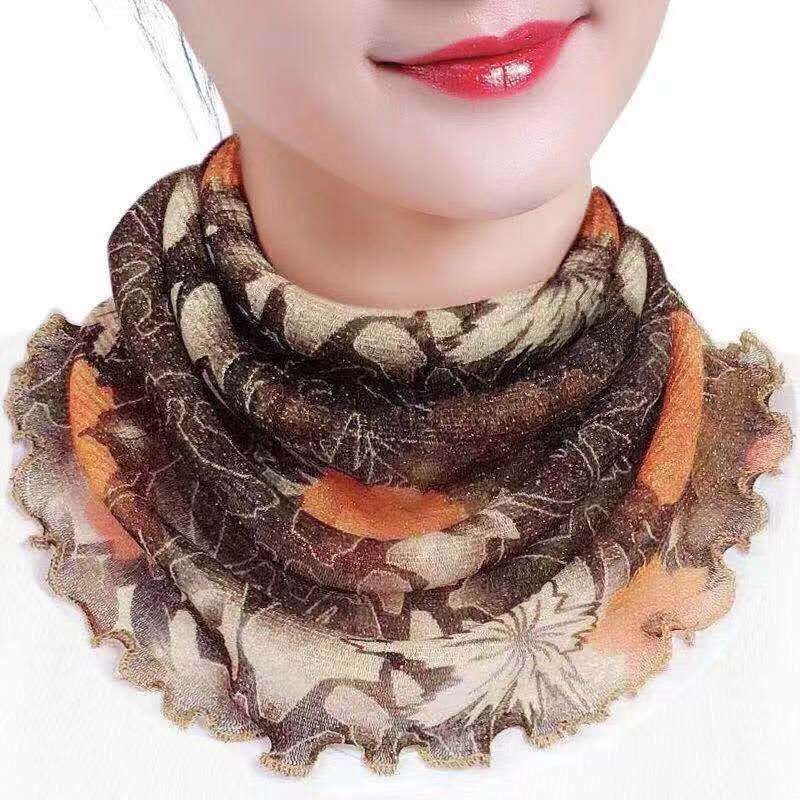 Hanging Ear Sunscreen Varied Neck Women's Spring and Summer Thin Small Silk Scarf Pullover Neck Set Veil Sunscreen Neck Protection Mask Scarf