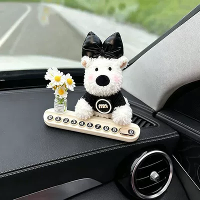 2026 New Car Phone Number Nömrəli dayanma kartı - little-daisy-black-knot-m-black-bag-black-sweater-west-highland-rice-scented-number-tag