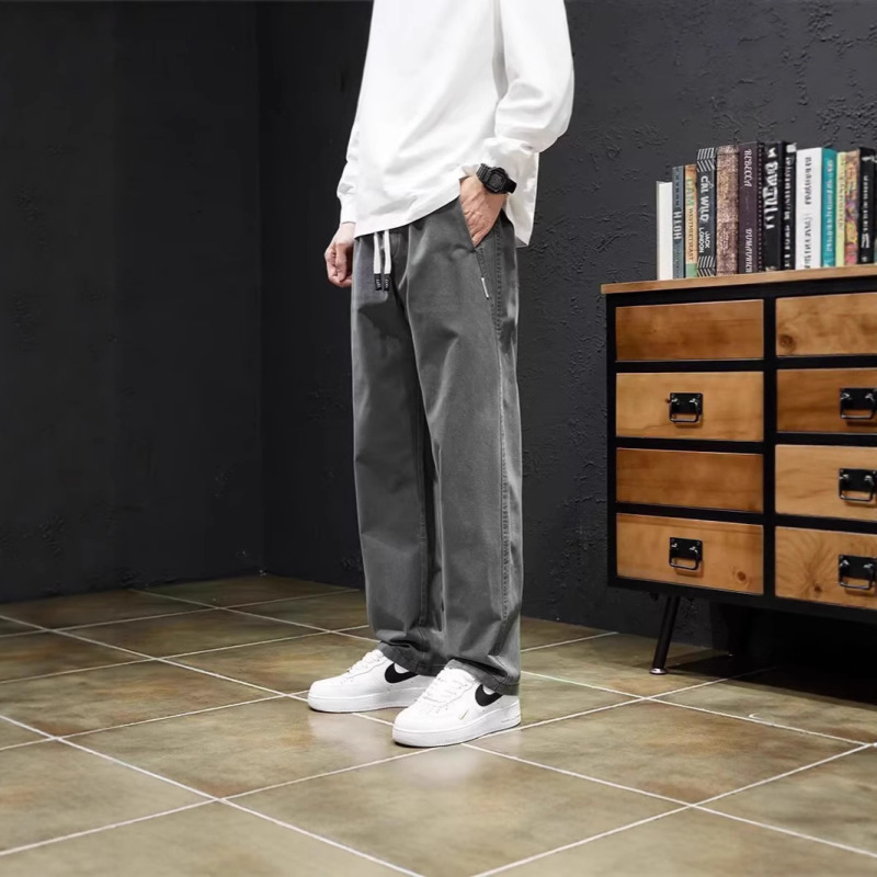 Men's Summer Thin Loose Straight-Leg Pants with Drape, Quick-Dry Sports Casual Long Pants for Men