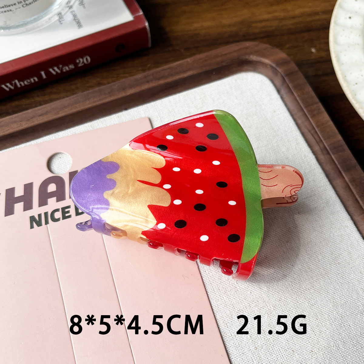 Frutas de verano helado estilo agarrar clips dulce clips de tiburón clips creativo acrílico detrás de la cabeza