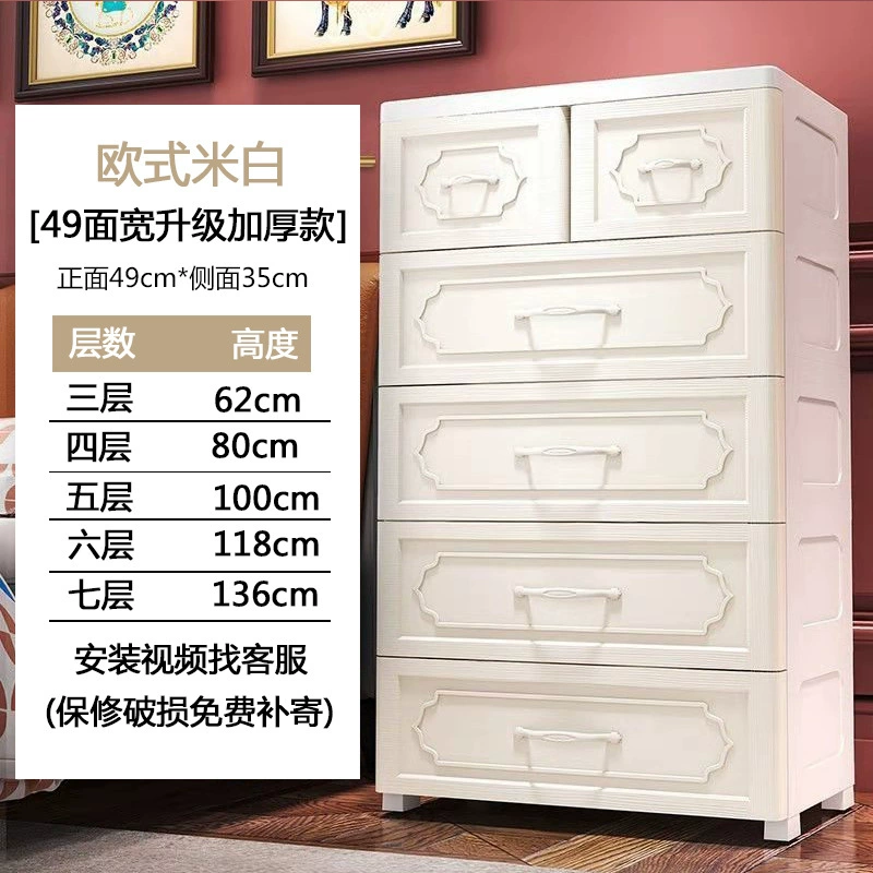 Plastic Storage Cabinet — Thickened Multi-Layer Drawer Organizer, Various Widths 20–78 cm