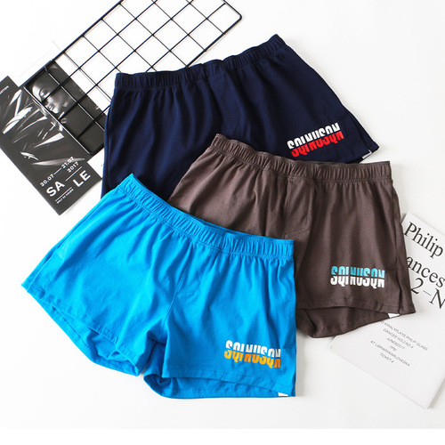 Home loose men's underwear boxer briefs solid color breathable Arrow pants cotton comfortable trendy men's boxer briefs