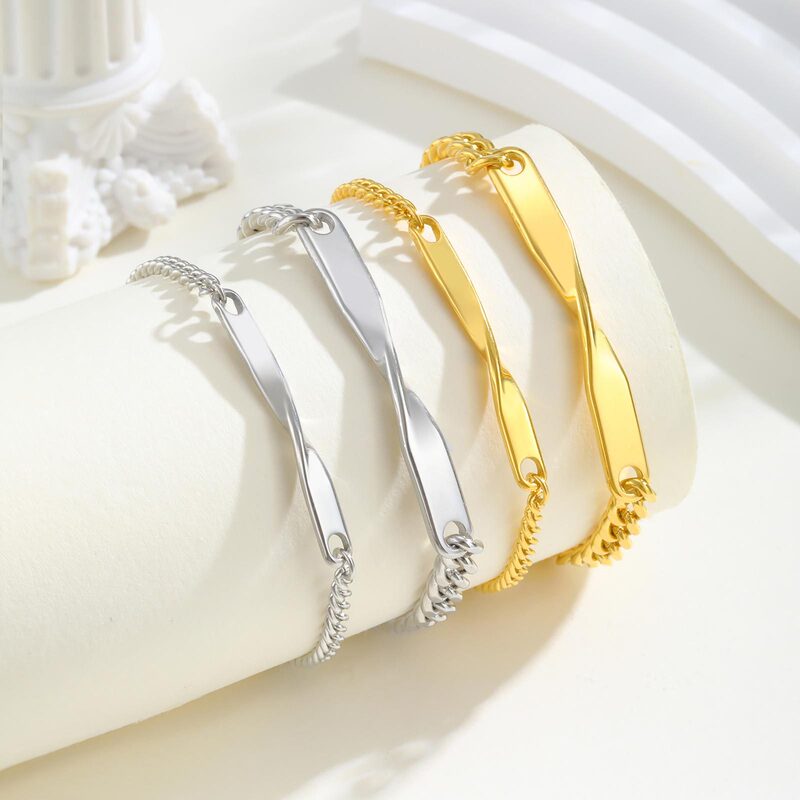 Cross-Border Stainless Steel Mobius Chain Couple Bracelet, Holiday Gift for Your Partner, Men's and Women's Models Br-2557 Cross-Border Stainless Steel Mobius Chain Couple Bracelet, Holiday Gift for Your Partner, Men's and Women's Models Br-2557