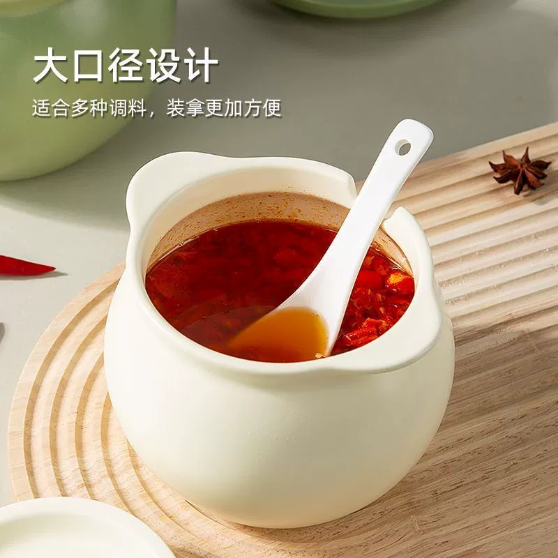 Керамические банки для специй — анкоры для сала и соли с крышкой и ложкой, варианты 300 / 750 / 1400 мл