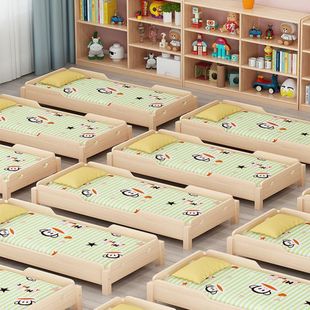 Kindergarten Bed, Early Education Baby Bed, Solid Wood Nap Bed, Pine Stacking Bed, Kidsren's Training Class, Nap Bed