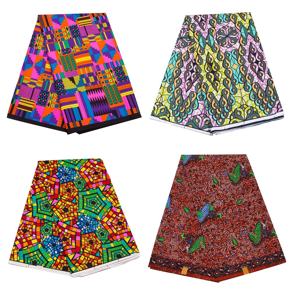 Factory Wholesale African Polyester Printed Fabric Dresses Shirts T-shirts Fabric Ethnic Style Batik Fabric