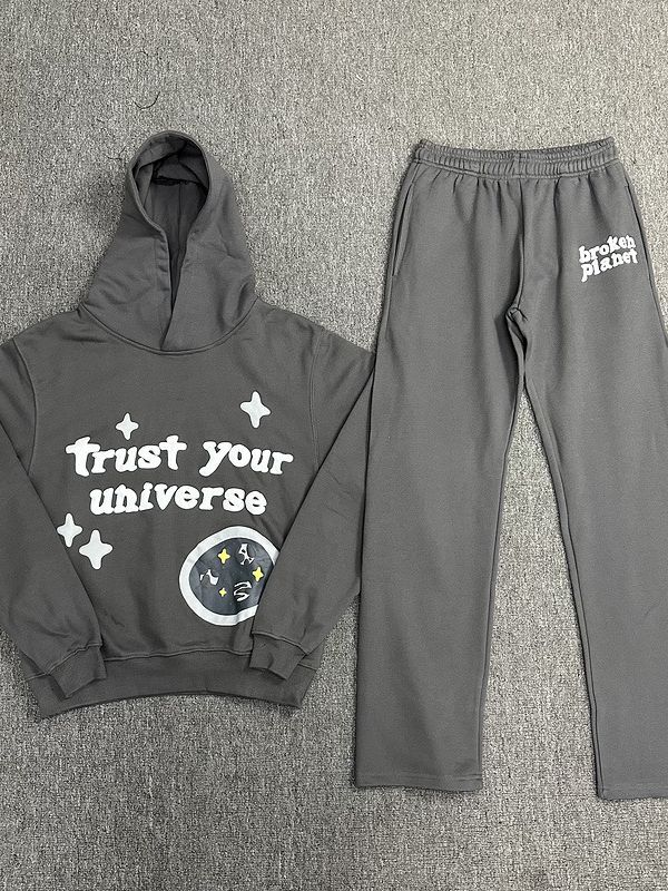 Transfronterizo roto planeta marca de moda carta de espuma impresa Sudadera con capucha de la calle suelta suéter casual traje