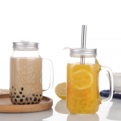 メーカー卸売り雄鶏カップネット赤グラデーション色メイソンカップストローグラス取っ手付きサッカーカップ