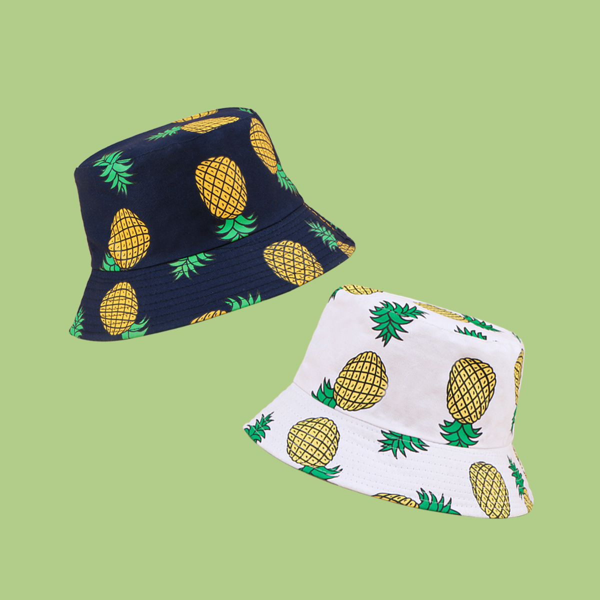 Fashion Pineapple Printing Wide Brim Sunshade Fisherman Hat display picture 12