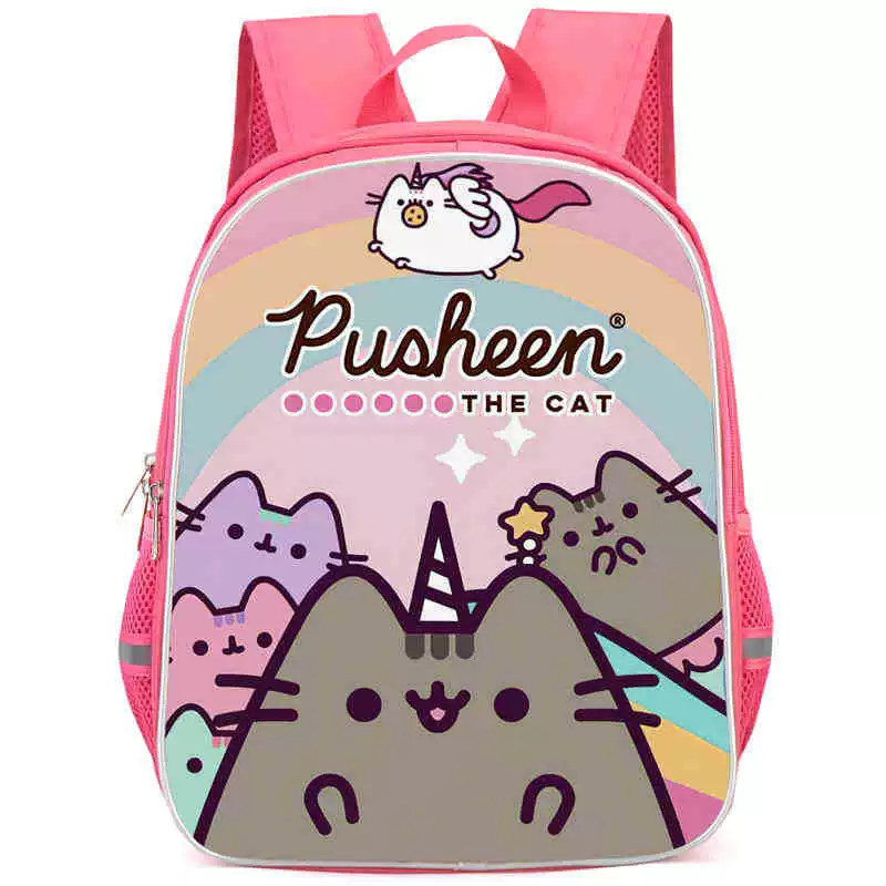 Рюкзак учебный Pusheen Fat Jimao с принтом периферийного типа, через стекло, зарубежная торговля, школьный рюкзак