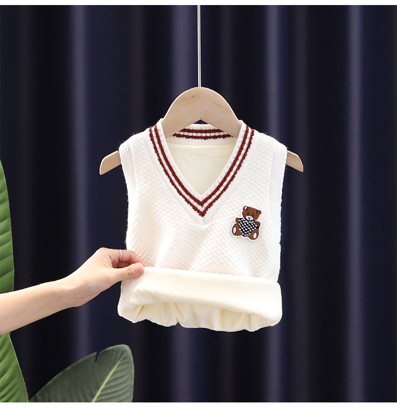 Entrega de una pieza [Jin Yong] Chaleco de punto para niños chaleco de lana bebé niña uniforme escolar Chaleco de suéter de hombre