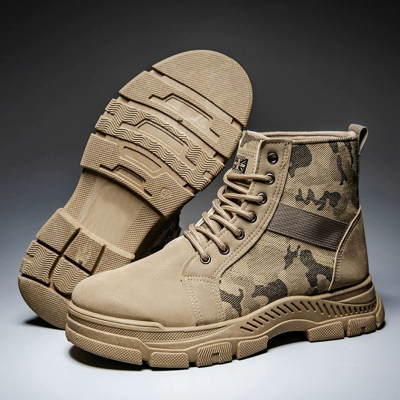 Камуфляжные сапоги Martin мужские осенние и зимние теплые толстые сапоги мужские сапоги толстые подошвы модные ретро шнуровки рабочие туфли мужские