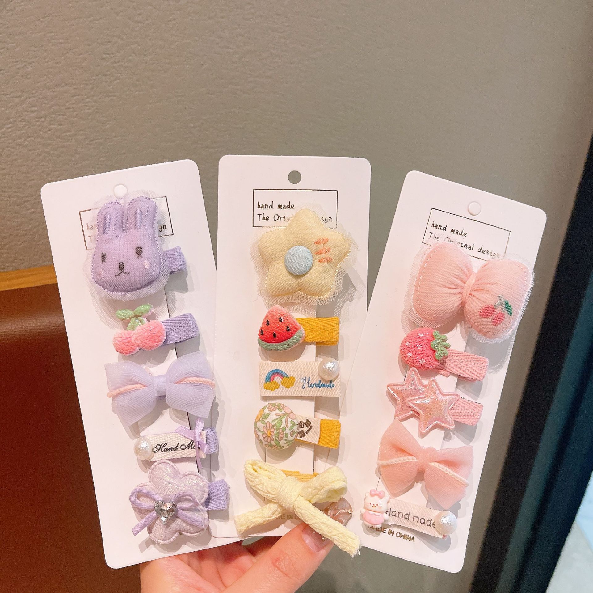 Clip de cabello de malla de encaje para niños estrella nebulosa accesorios para el cabello de bebé tela tarjeta de cabello de dibujos animados para niñas