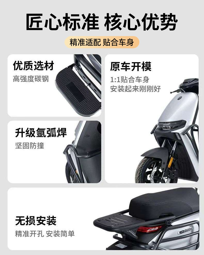 Electric vehicle crash bars are suitable for Ninebot MzMIX/NzMIX, protective bars, rear rack accessories, anti-fall and wear-resistant