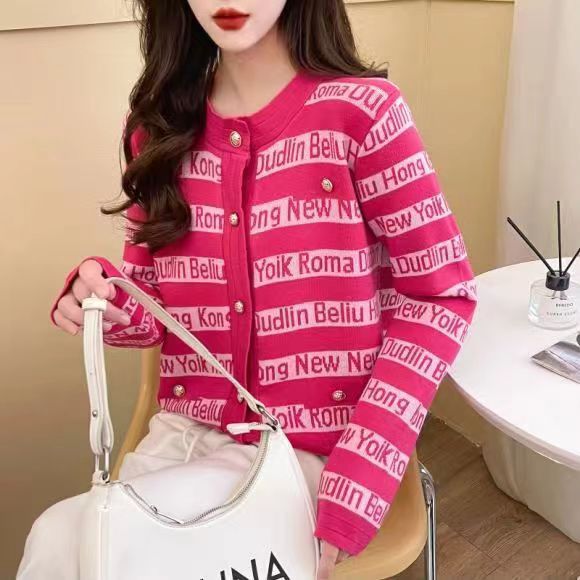 Women's Patterned Designer Cardigan Autumn Spring Sweater Jacket_voghion.com