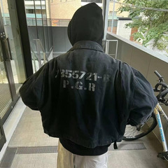 Grailz FK美式做旧水洗破坏底特律工装重磅夹克欧阳娜娜同款外套