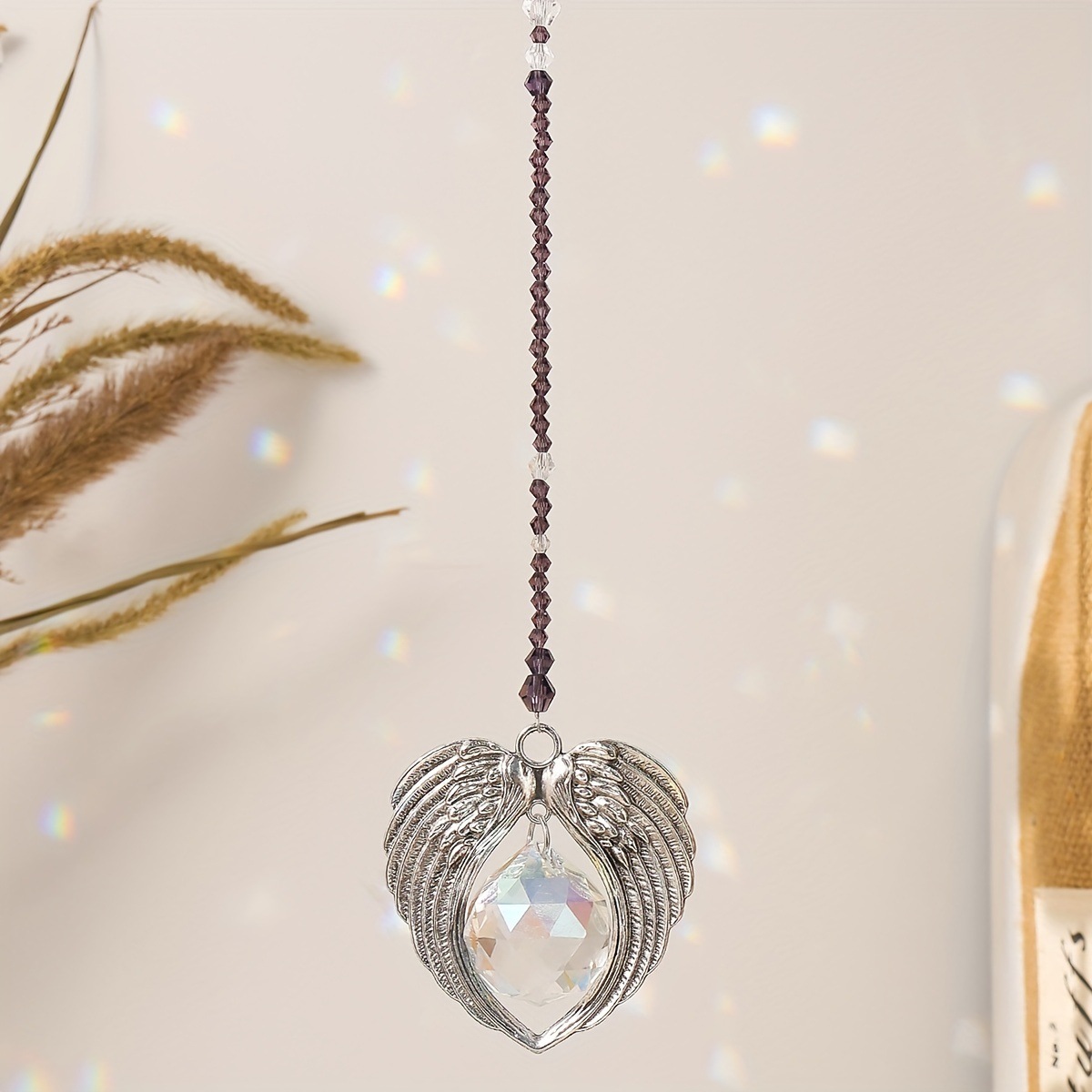 Nuevo Ángel alas casa ventana coche colgante ornamento sol catcher decoración del hogar colgante