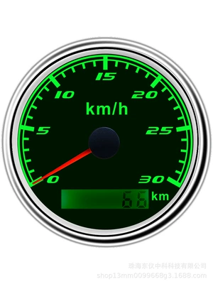 85mm speedometer motorcycle equipped with waterproof GPS speedometer engineering truck truck GPS positioning speedometer (automobile instrument) - 0-30km-black-plate