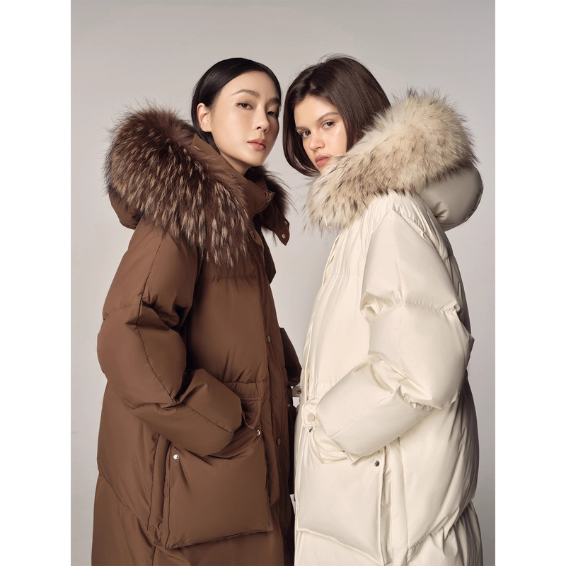 702 # Clearance Sale: Zhoumiao Oversized Raccoon Fur down Jacket with Detachable Hood, Long Coat 702 # Clearance Sale: Zhoumiao Oversized Raccoon Fur down Jacket with Detachable Hood, Long Coat