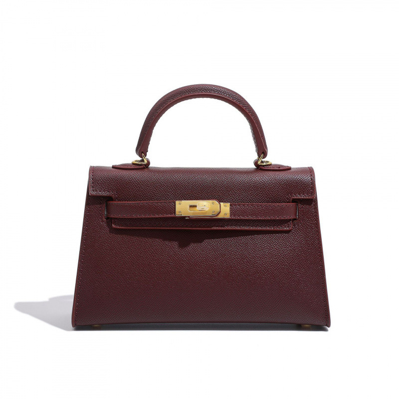 Second-Generation Mini Kelly Bag with Palm Print, 2026 New Model, High-End Feel, 22cm Shoulder, Handbag, Crossbody Kelly Bag