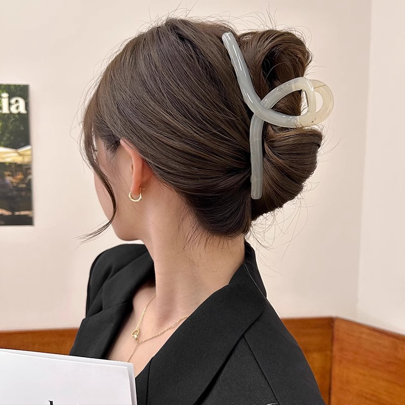 Volumen de pelo de gran tamaño multi-clip hembra Cabeza trasera updo clip de pelo temperamento clip de pelo clip de tiburón clip de pelo tocado verano