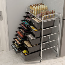 可移动零食柜收纳柜多层抽拉式客厅储物柜大容量网红高颜值小推车