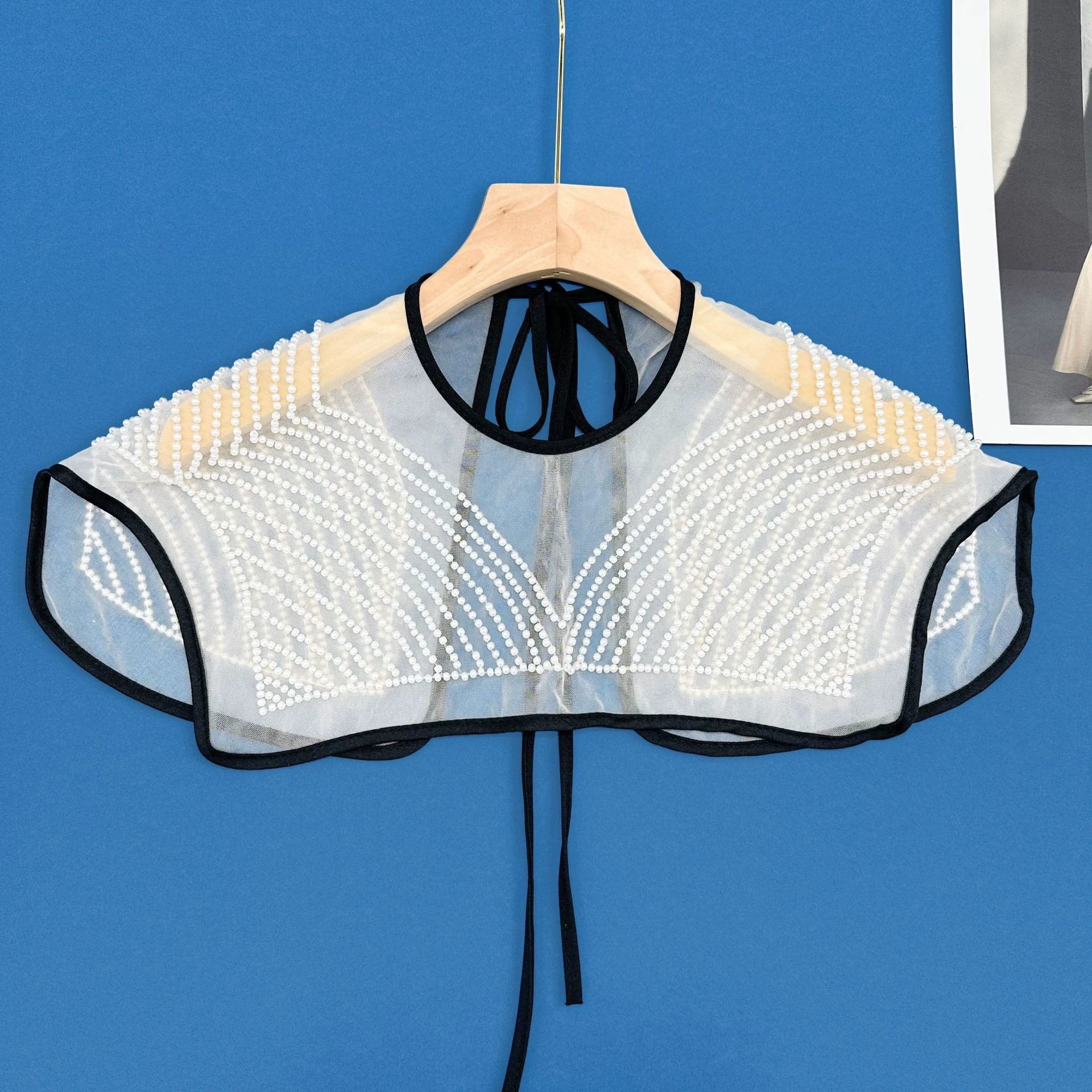 Популярный на экспорт bead shawl с поддельным воротником, украшение одежды и платья, передняя планка и вырез