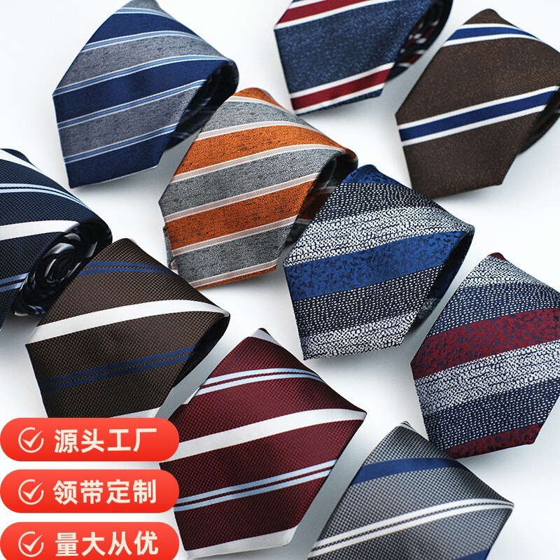 Manufacturer's In-Stock Wholesale Ties for Men, High-End Business Striped Hand-Tied Ties, Formal Wear, Wedding, Interview, Suit, New