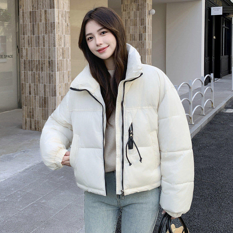 Capa de algodón de pluma corta de invierno de mujeres inins coreano engrosado vestido de pan de diseño sensación de nicho abrigo de algodón de moda