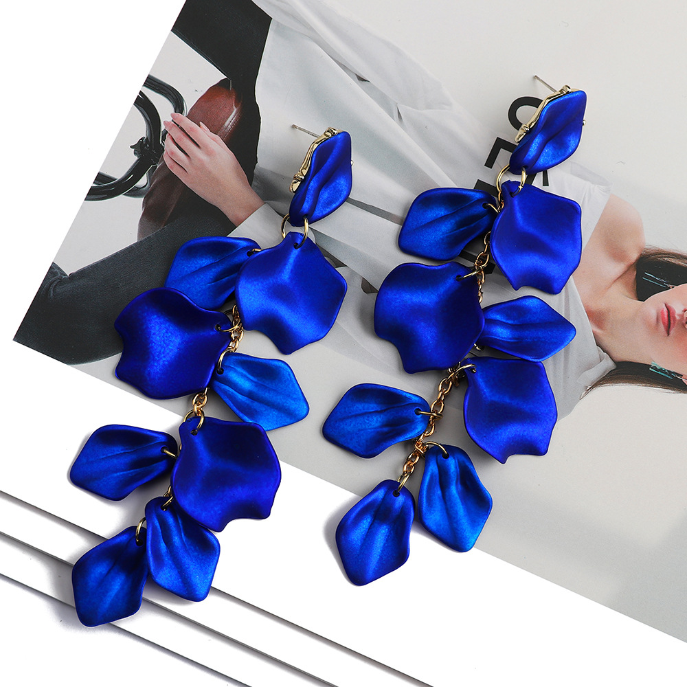 Flower Pattern 1 Pair Retro Flower Plating Arylic Drop Earrings