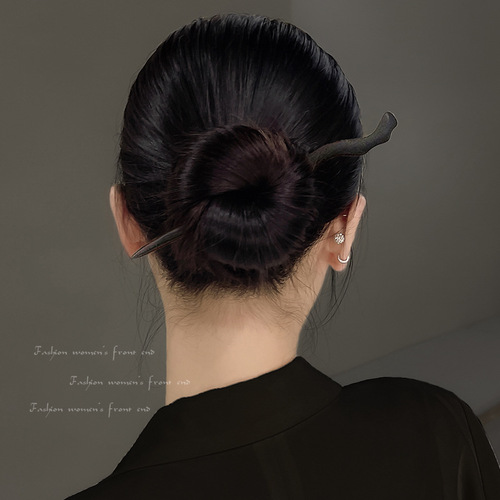 Hairpin New Chinese style wooden hairpin sandalwood ancient style women's high-end classical hair accessories peach wood coiled hair national style simple hairpin