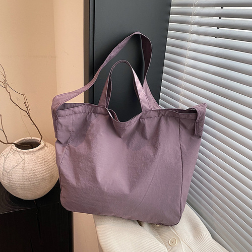 2024 new simple and light canvas handbag large capacity casual all-match single-shoulder cross-slung tote bag for women