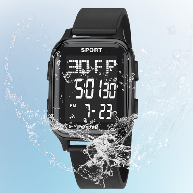 Comercio exterior Venta caliente moda multifuncional cuadrado estudiante masculino reloj electrónico deportes al aire libre Junior High School impermeable reloj Masculino