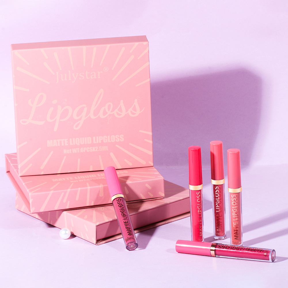 Amazon Foreign Trade Natural Long-lasting non-stick cup lip glaze set Box Velvet matte matte non-fading Lipstick set undefined