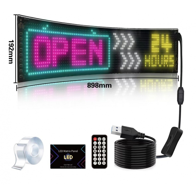 Pantalla de visualización flexible para automóviles APP Pantalla de publicidad Bluetooth para automóviles Smart Car Stick IP65 Waterproof Car Stick Screen interactivo suave