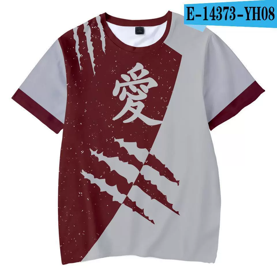 Внешняя торговля трансграничный источник 2022 новая японская диффузная полноцветная дышащая футболка с коротким рукавом с цифровой печатью Naruto 3D