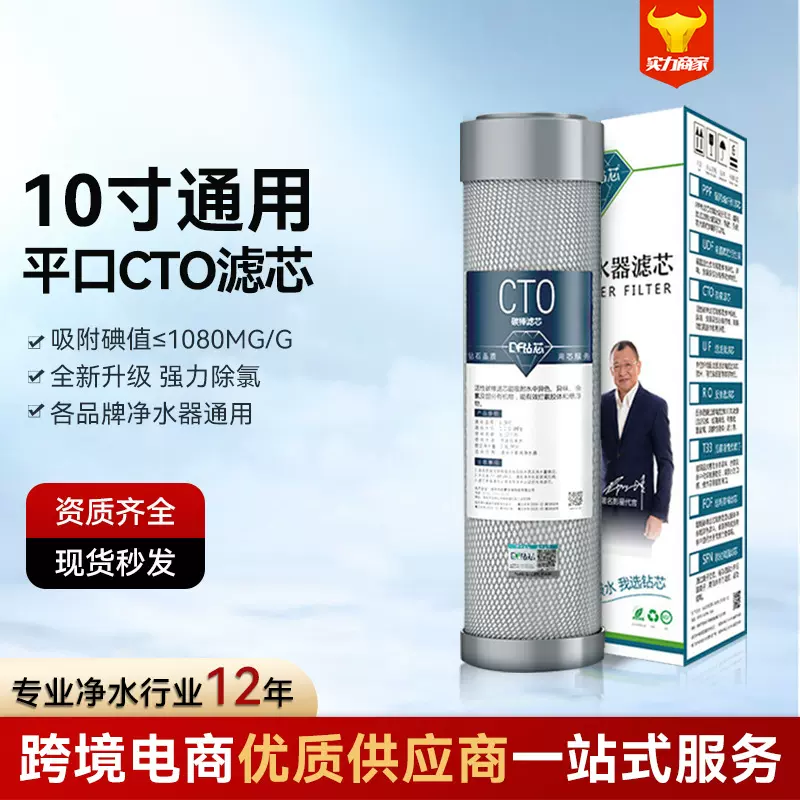 前置烧结活性炭滤芯10寸通用自来水过滤厨房家用净水机净水器