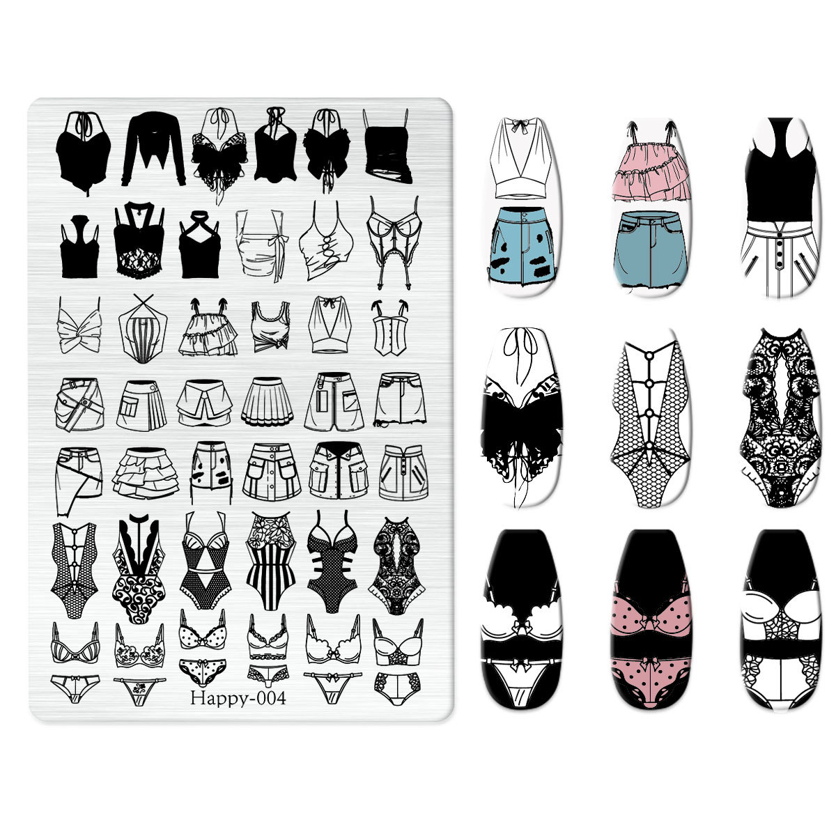 Xiaohongshu's Popular Jingtian Nail Art Stamping Plate Kt Cat Nail Art Bow Cartoon Line Frosted Stamping Plate