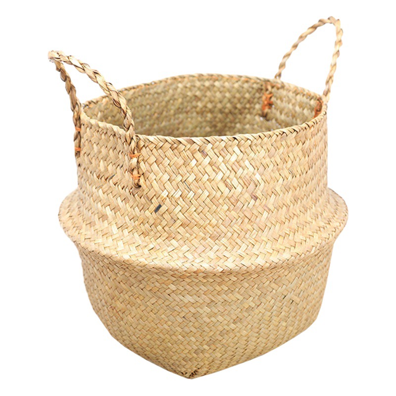 Alga nórdica cesta de flores tejidas maceta pájaro del paraíso Qin Ye Rong tortuga maceta de nuevo Ikea cesta de almacenamiento plegable grande