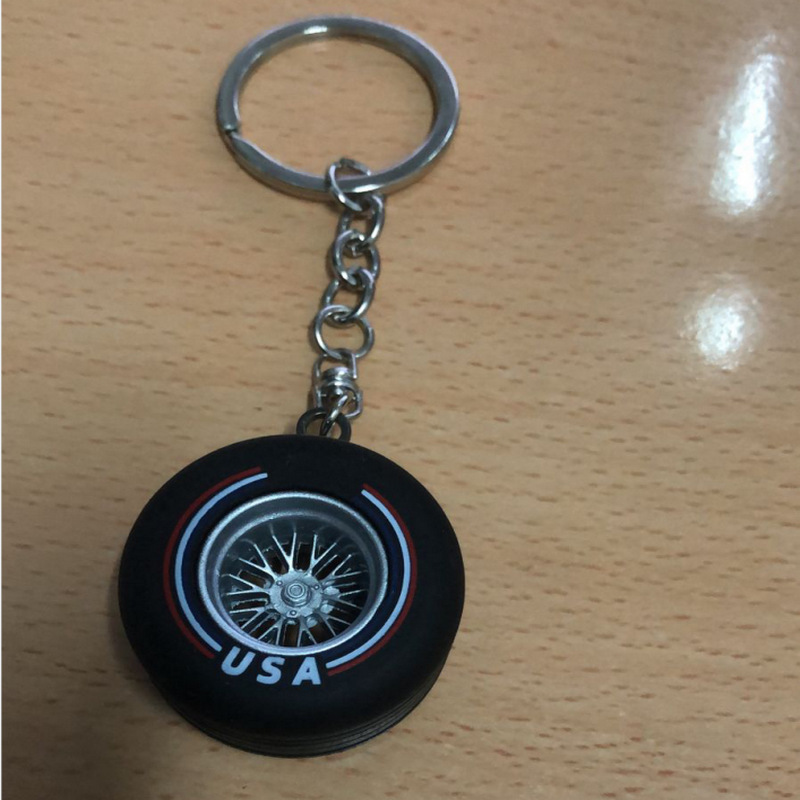 Dingf1 fan personality mini three-dimensional tire metal key ring creative car key ring gift decoration Dingf1 fan personality mini three-dimensional tire metal key ring creative car key ring gift decoration