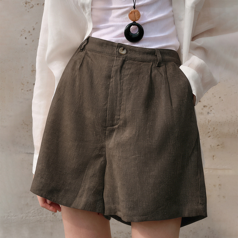 100% Linen Shorts, Old Money Style Casual Pants, Loose Women's Linen Pants, New Spring/Summer Cool Commuter Shorts 100% Linen Shorts, Old Money Style Casual Pants, Loose Women's Linen Pants, New Spring/Summer Cool Commuter Shorts