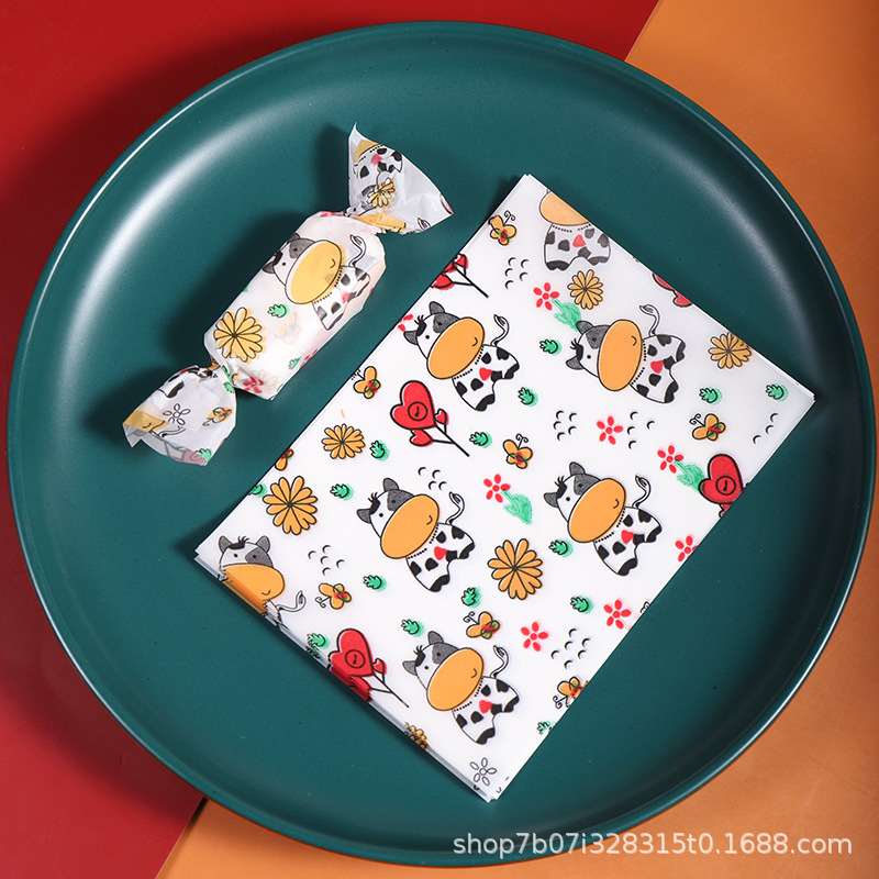 Papel de embalaje de papel de turrón embalaje de papel de caramelo embalaje de papel de turrón papel de caramelo de arroz glutinoso 100 piezas