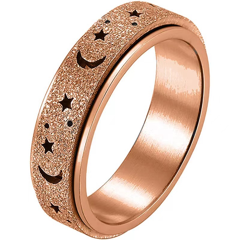 Fashion Star Moon Stainless Steel Plating Rings 1 Piece