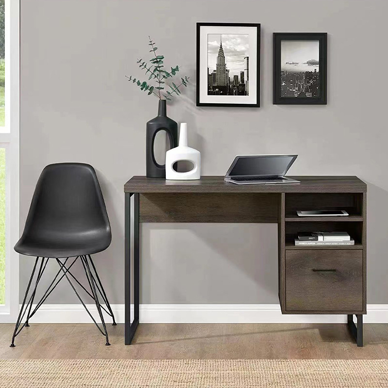 Escritorio moderno nórdico minimalista, mesa de estudio compacta ideal para espacios pequeños o pisos de alquiler